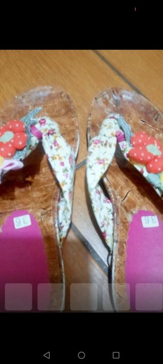 Infradito in tessuto e sughero artigianali 35