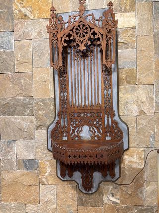 Capilla marqueteria con luz e imagen antigua