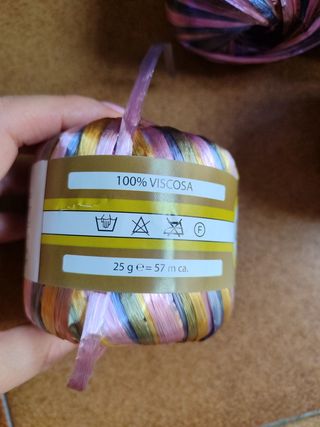 4 gomitoli Rafia sfumata alta qualità 100% viscosa