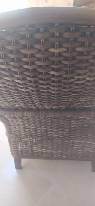 Sillón mimbre marrón beige