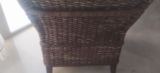 Sillón mimbre marrón beige