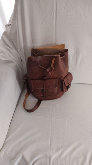 Mochila Cuero Marrón
