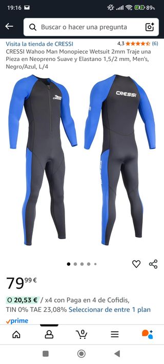 2 Trajes neopreno Cressi 2mm L/4 rosa y azul