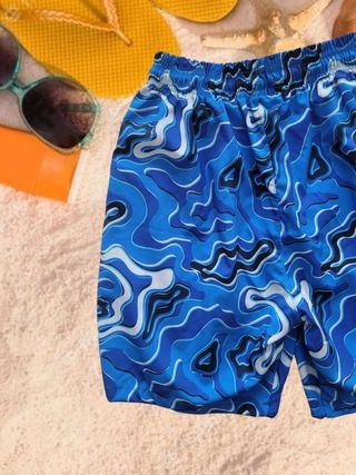 Bañadores azules estampados hombre
