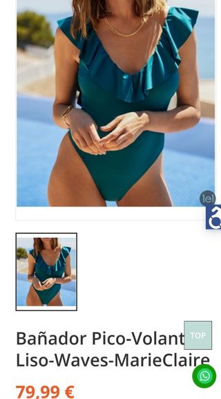 Bañador verde volantes - Talla XL