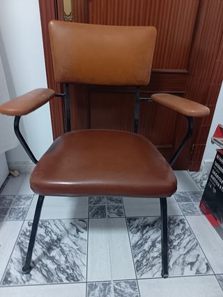 2 Sillónes vintage forja marrón