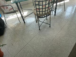 Mesa jardín cristal y hierro - 4 sillas