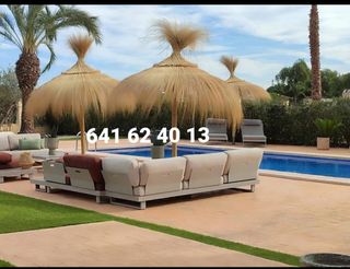 Parasol mimbre - Sombrilla carrizo