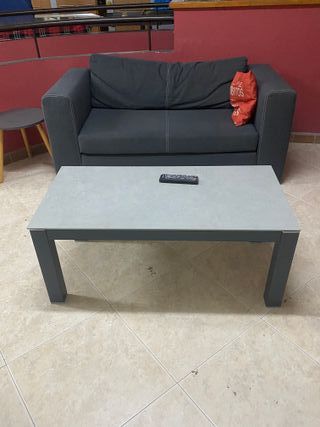 Mesa centro gris metal elevable