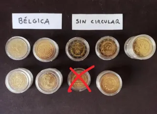 L47 Monedas Bélgica 2€ conmemorativas sin circular