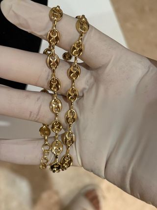 Cadena laminada en oro 18k calabrote