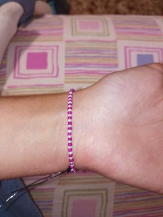 Braccialetto Perline fucsia-Bianco