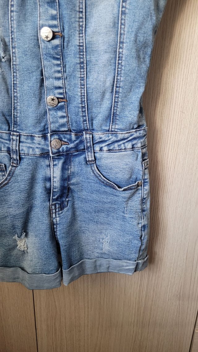 Mono vaquero corto azul