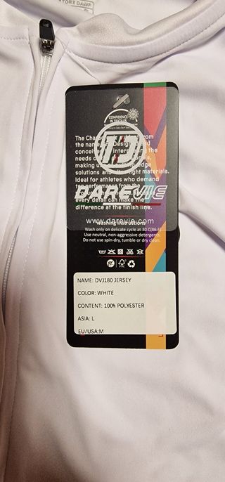 Maillot ciclismo DAREVIE blanco talla asiática L