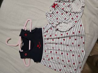 Vestido niña rayas corazones