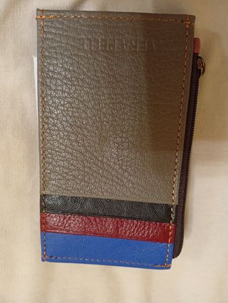 Cartera/tarjetero piel - Marrón multicolor 