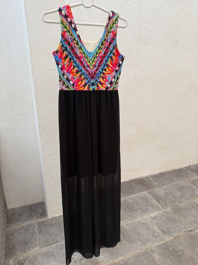 Vestido largo multicolor