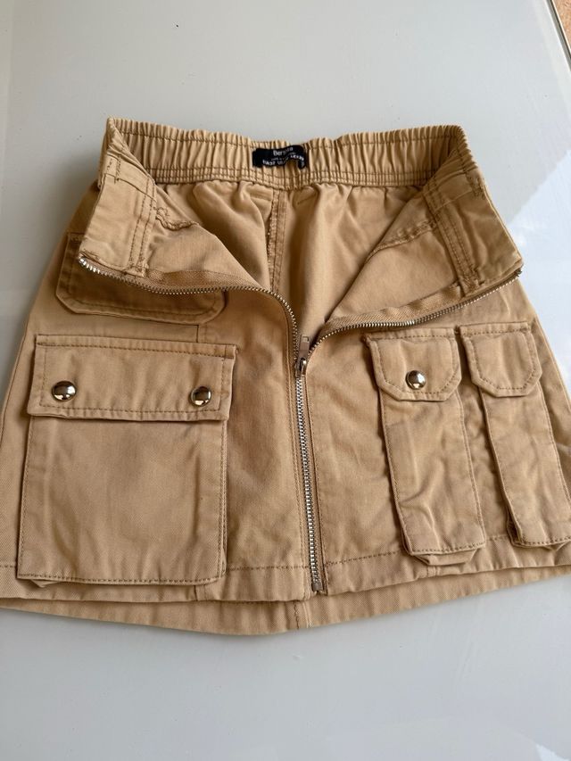 Falda cargo beige - Mini