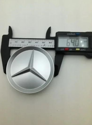 CENTRO DE RUEDA MERCEDES PLATA 64MM