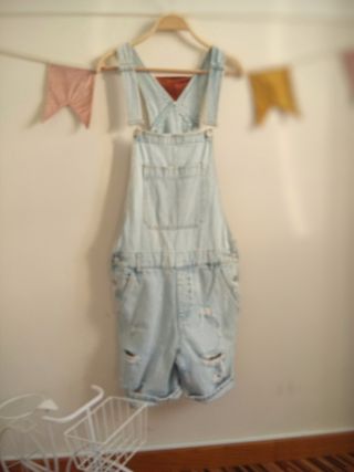 Peto denim straight BERSHKA - Azul claro