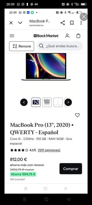 MACBOOK PRO 2020 i5/16GB RAM/512GB SSD