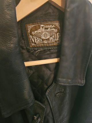 Cazadora Retro de cuero auténtico Vera pelle Italy