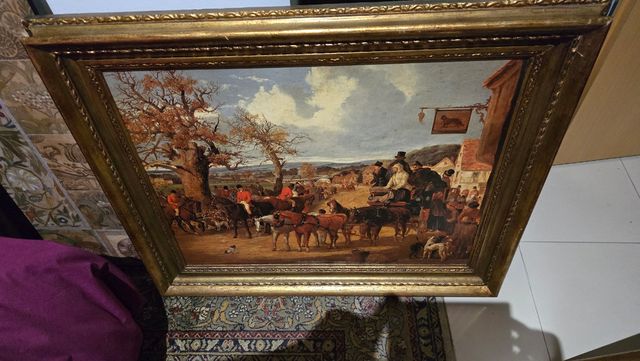 Cuadro antiguo caza vintage