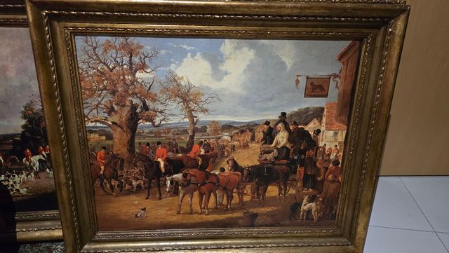 Cuadro antiguo caza vintage