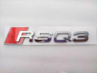 EMBLEMA LOGO TRASERO AUDI RSQ3 PLATA