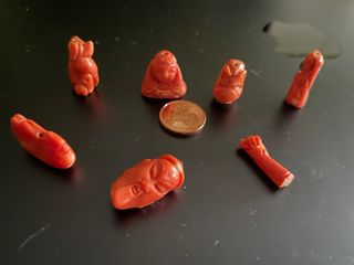7 Figuritas Coral Rojo |para gargantilla, pulsera