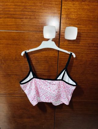 Top corto leopardo rosa
