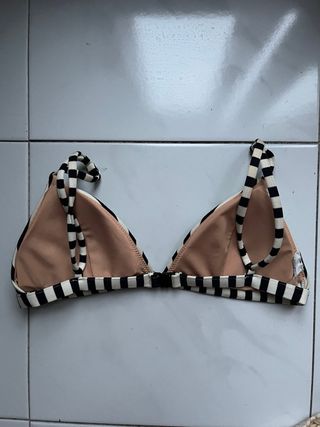 Bikini Calzedonia rayas blanco-negro