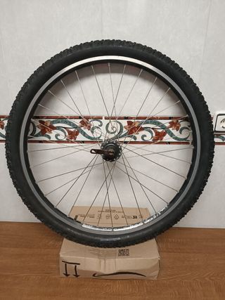 Rueda bicicleta 26" delantera rokrider