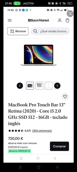 MACBOOK PRO 2020 i5/16GB RAM/512GB SSD