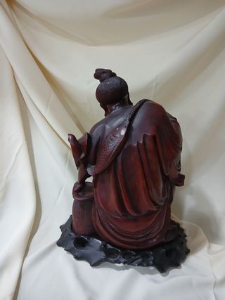 Escultura madera tallada anciano