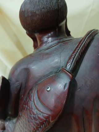 Escultura madera tallada anciano