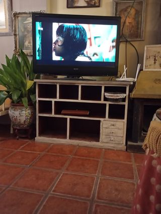 Mueble TV madera blanco