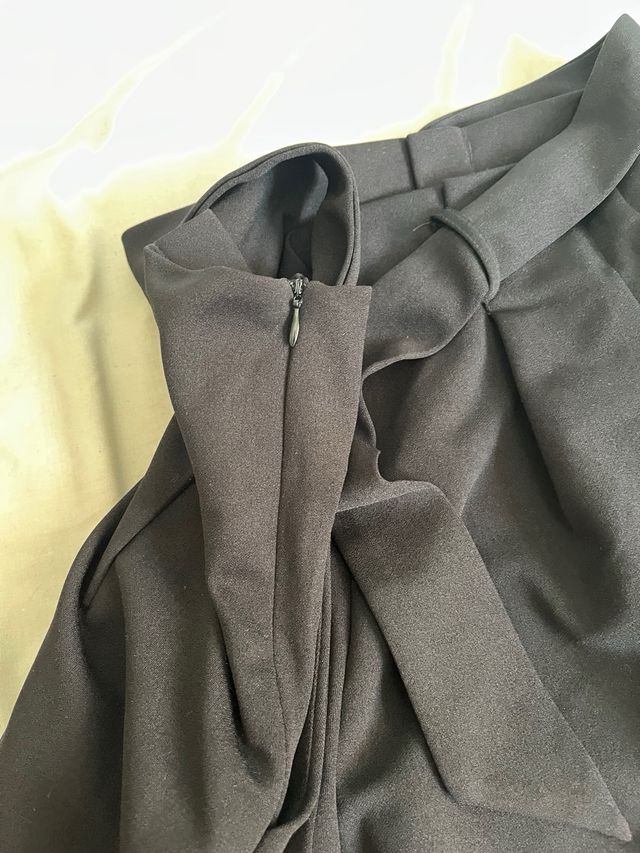 Mini Falda Negra Shein Lazos