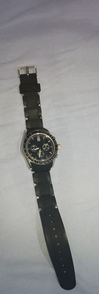 Reloj cronógrafo negro y plata Bodybell