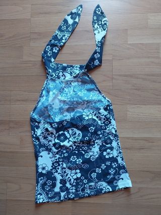 Top halter negro y blanco