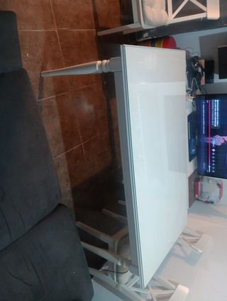 Mesa cristal 4 sillas - blanca