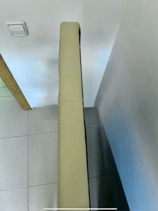 Cabecera cama piel sintética beige