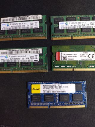 5x Memórias DDR3 - Kingston, Samsung, Elixir