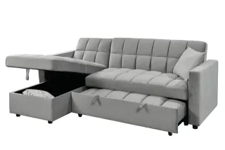 Sofá cama chaise longue gris