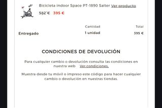 Bicicleta spinning Salter Space PT-1890