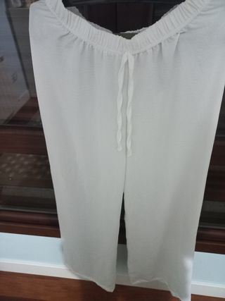 Pantalones Lino Blancos - Sueltos
