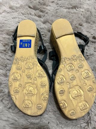 Sandalias griegas piel cuña corcho