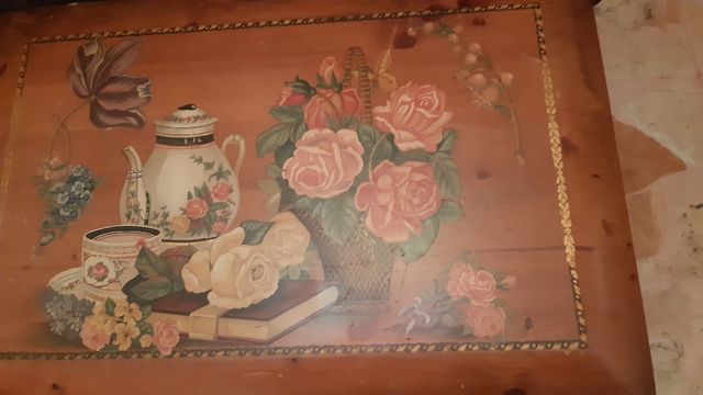 Baule legno dipinto fiori