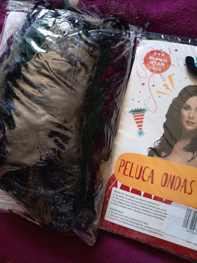 2 Pelucas Negras Onduladas QX