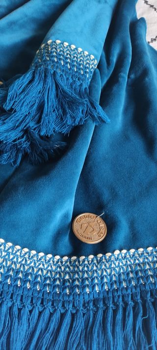 Mantel terciopelo azul marino J